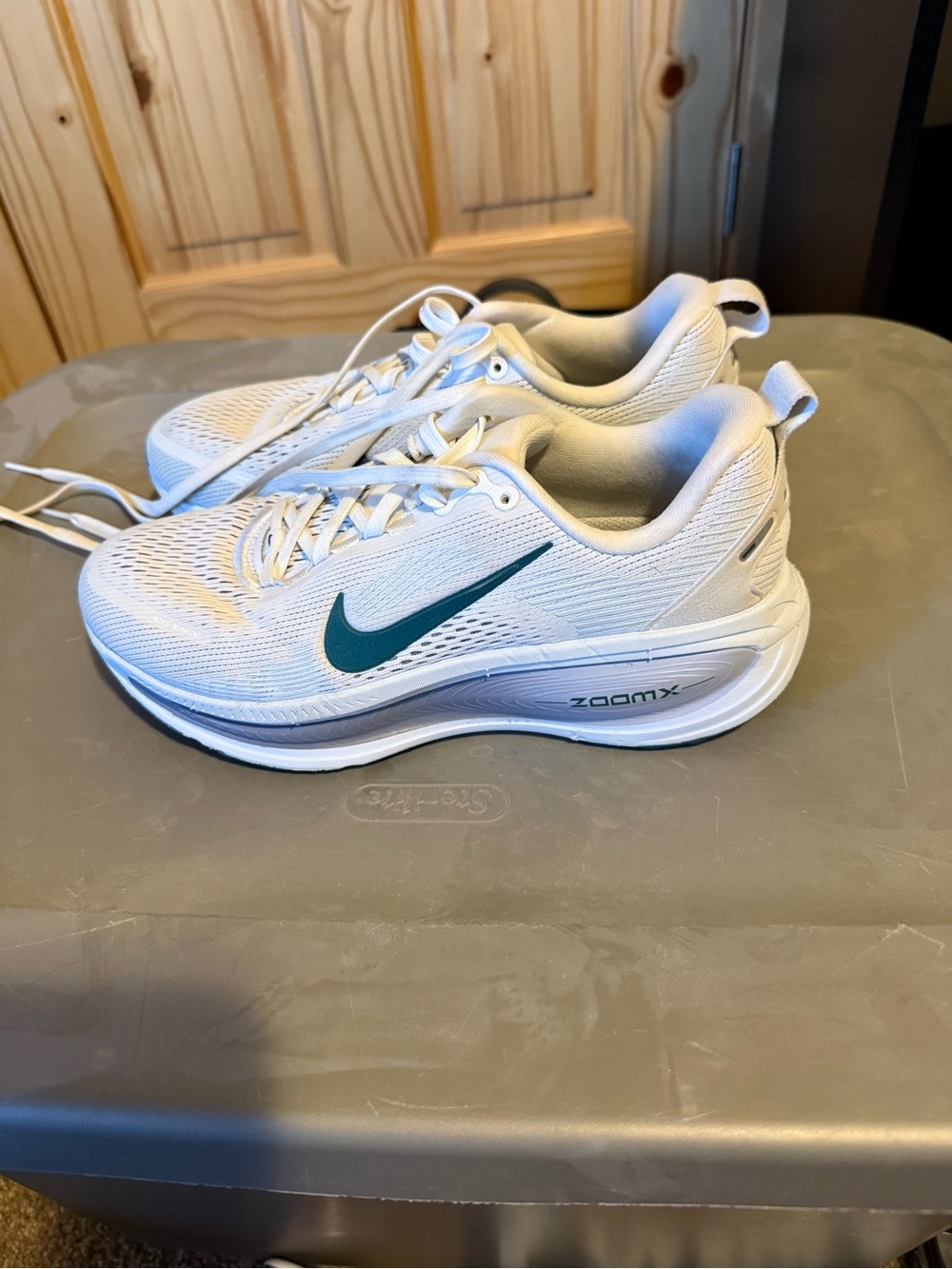 Nike Women’s White Sneakers with Teal Swoosh